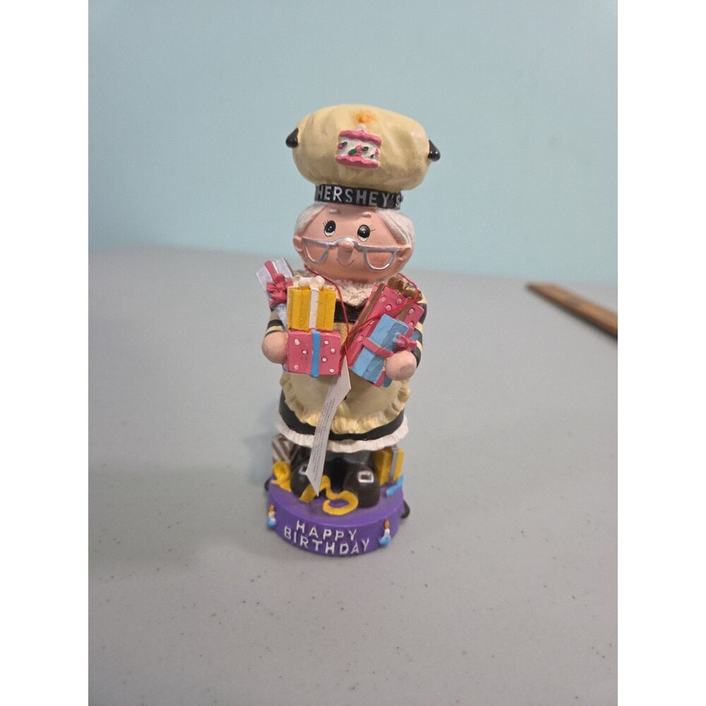2001 Hershey’s Chocolate Happy Birthday w/Presents Holiday Figurine 5.5”